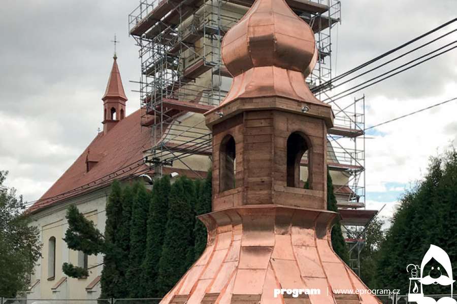 Rekonstrukce kostelní věže v Petrovicích u Karviné